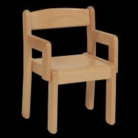 Kindergartenstuhl Tim 21 cm Sitzhöhe mit Armlehnen Dekor buche