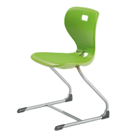 Ergostar Freischwinger Schulstuhl Sitzschalenfarbe Limonengrün Sitzhöhe 31 cm