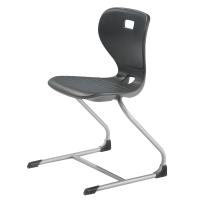 Ergostar Freischwinger Schulstuhl Sitzschalenfarbe Dunkelgrau Sitzhöhe 35 cm