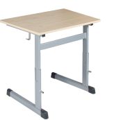 Einer-Schülertisch Modell TH höhenverstellbar HPL- beschichtete Tischplatte mit Massivholz Einleimer  Tischhöhe 59-76cm