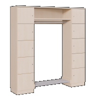 Schließfachschrank mit Garderobe 10 Fächer