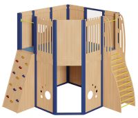 Große Spielburg SBG3101 mit Sprossenwand und Kletterfelsen