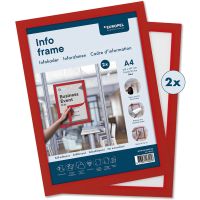 EUROPEL selbstklebender Magnetrahmen INFO FRAME DIN A4 2 Stück rot