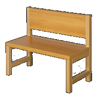 Sitzbank mit Rückenlehne Sitzhöhe 34cm Breite 100cm