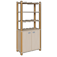 Kindergarten Stollenschrank mit 2 Türen 4 Eeinlegeböden ohne Mittelwand oben offen Höhe  180cm Breite 82cm