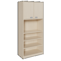 Kindergarten Korpus-Schrank oben 2 Türen unten Regal mit 3 Einlegeböden Breite 78cm Höhe 180cm Tiefe 70cm