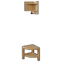 Außenecke rechts für Kindergartengarderobe mit einfacher Ablage ohne Stützen Höhe 130 cm buche