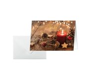 sigel Weihnachtskarte DS093 Red Christmas Candle DIN A6 10 Stück 