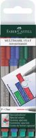 FABER-CASTELL Multimark Folienschreiber 151404 non-permanent F fein 0,6 mm sortiert 4 Stück