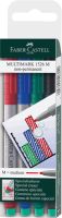 FABER-CASTELL Multimark Folienschreiber 152604 non-permanent M mittelfein 1,0 mm sortiert 4 Stück