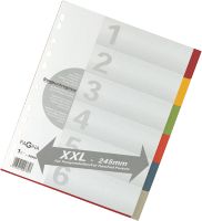 PAGNA Kartonregister, 6-teilig, Überbreite/32005-20, farbig, 6-teilig