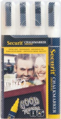 Securit Kreidemarker Mittel 2-6mm wasserlöslich weiß/SMA510-V4-WT 4