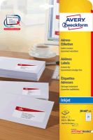 AVERY Zweckform Adress-Etiketten/J8160-25, weiß, 63,5x38,1, für C6, Inh. 525