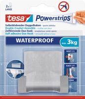 tesa Powerstrips waterproof Doppelhaken Zoom/ 59710-00000-00, Stahl Inh. 1+2