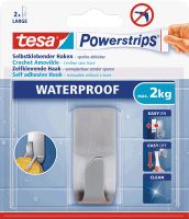 Tesa Powerstrips 59707-00000-00 Haken ZOOM WATERPROOF Large, Metall, silber