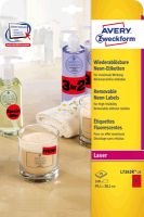 AVERY Zweckform Etikett/L7263R-25 neonrot A4 Inhalt 350 Stück