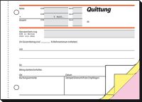 sigel Quittung/SD023, weiß+gelb+rosa, SD, A6quer, Inh. 3 x 40 Blatt