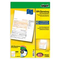 SIGEL Überweisung ZV570 DIN A4 für InkJet/Laser-Drucker 100 Blatt