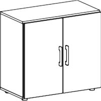 Geramöbel Flügeltürenschrank S-382100-WW 2OH 80cm weiß