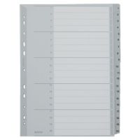 Leitz Register 12840000 1-20 DIN A4 volle Höhe 20teilig PP grau