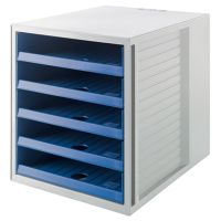 HAN Schubladenbox KARMA 14018-16 5Schubfächer Recycling öko-gr/bl