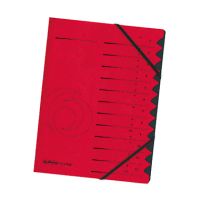 Herlitz Ordnungsmappe 10843324 DIN A4 12 Fächer Karton rot