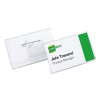 DURABLE Namensschild 800819 40x75mm Kunststoff transparent 100 Stück