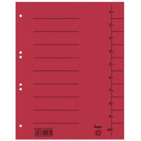 bene Trennblätter A4 durchgefärbt/97300, rot, A4, Inh. 100