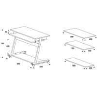 rocada Arbeitstisch Zeta RD 9100 3Ebenen lichtgrau