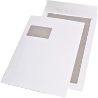 MAILmedia Papprückwandtaschen DIN C4 weiß mit Fenster 100 Stück
