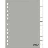 Ordnerregister f A4 12tlg grau PP mit umschweißte Taben