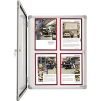 magnetoplan Schaukasten SP 1215300 112x108,5cm 12xDIN A4 Aluminium weiß