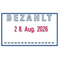 trodat Printy-Dater 64249  Datumstempel BEZAHLT Druck bl/rt
