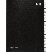 PAGNA Pultordner 24121-04 DIN A4 1-12/Jan-Dez 12Fächer Hartpappe schwarz