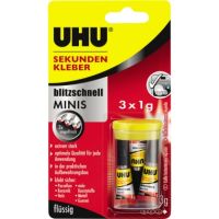 UHU Sekundenkleber blitzschnell MINIS 45415 1g 3 Stück