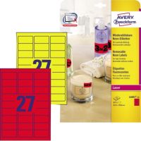 Avery Zweckform Etikett L6004-25 63,5x29,6mm neongelb 675 Stück