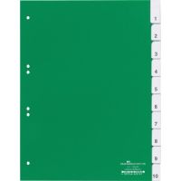 DURABLE Register 622105 DIN A4 10teilig Hartfolie grün