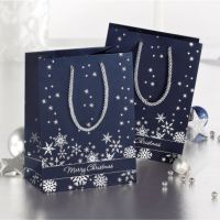 SIGEL Premium Geschenktasche GT110 260x330x125mm Silver Snowflakes