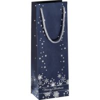 SIGEL Premium Geschenktasche GT112 125x360x85mm Silver Snowflakes