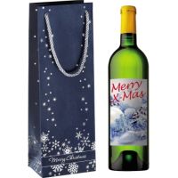 SIGEL Premium Geschenktasche GT112 125x360x85mm Silver Snowflakes