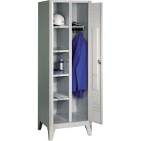 C+P Wäsche-Spind 806020S10000 auf Füßen 2Abteile lgr/lgr