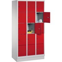 C+P Fächerschrank 8020305S10001 m. Sockel 15Fächer lgr/rrt