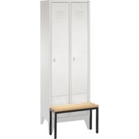 C+P Umkleidespind 803020S10000 m.Sitzbank 2Abteile lgr/lgr