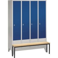 C+P Umkleidespind 803040S10005 m.Sitzbank 4Abteile lgr/ebl
