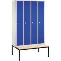 C+P Umkleidespind 805040S10002 m. Sitzbank 4Abteile lgr/ebl