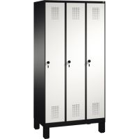 C+P Umkleidespind 4901030S10076 Füße 3Abteile sgr/lgr