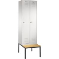 C+P Umkleidespind 1285020S10005 Sitzbank 2Abteile lgr/lgr
