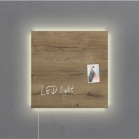 Glas-Magnetboard Artverum LED GL405 480x480x15mm Natural-Wood