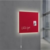 Glas-Magnetboard Artverum LED GL402 480x480x15mm rot