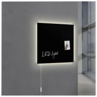 Glas-Magnetboard Artverum LED GL400 480x480x15mm schwarz